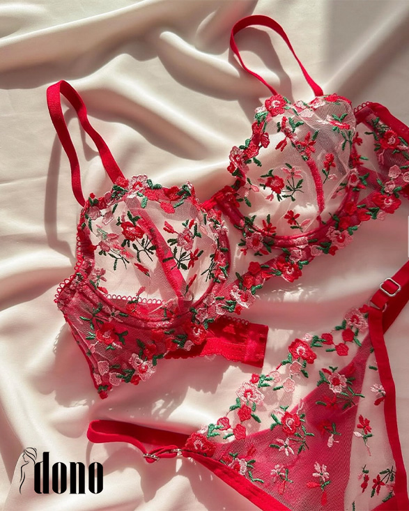 ست شکوفه قرمز